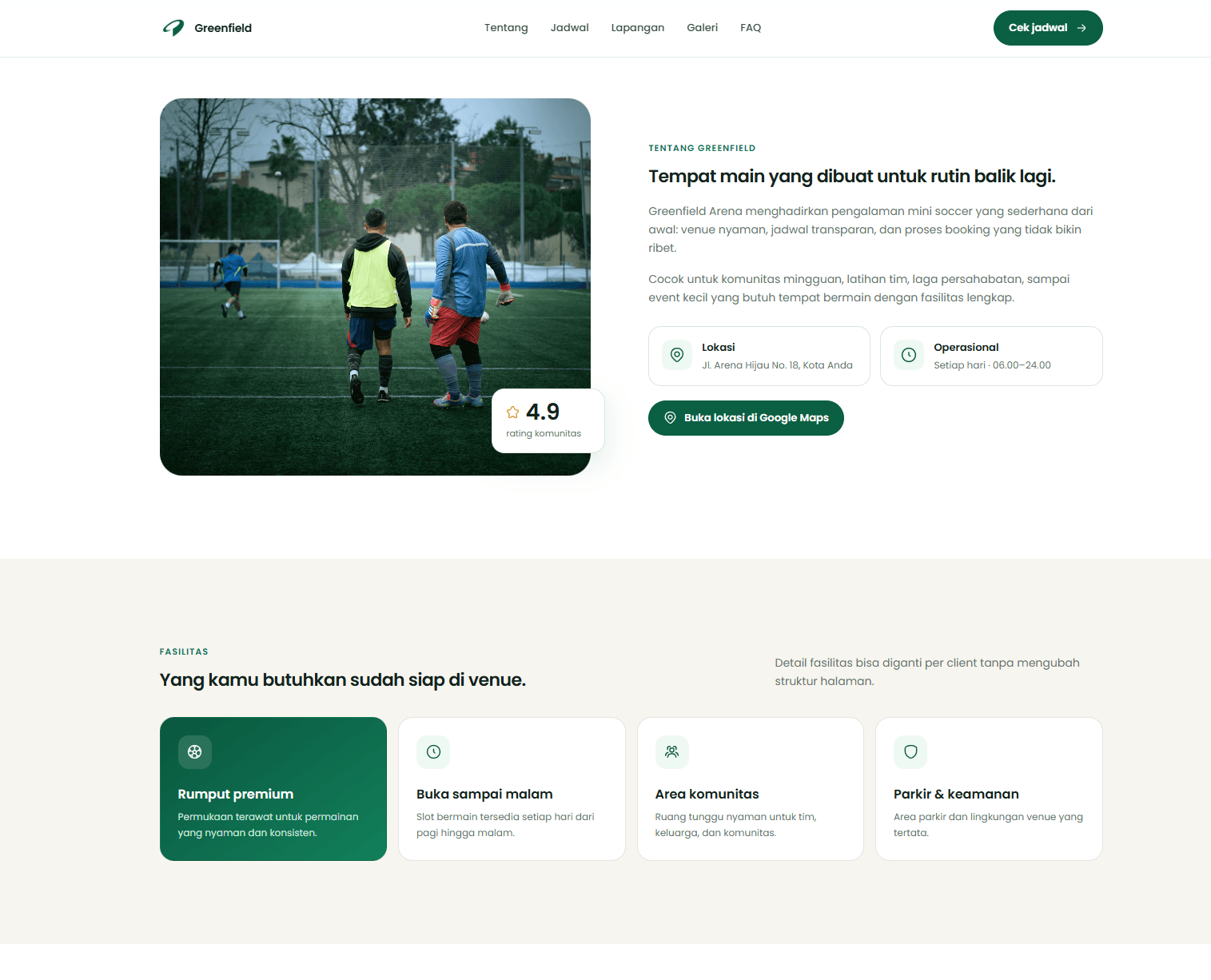 Website Booking Lapangan product view 3