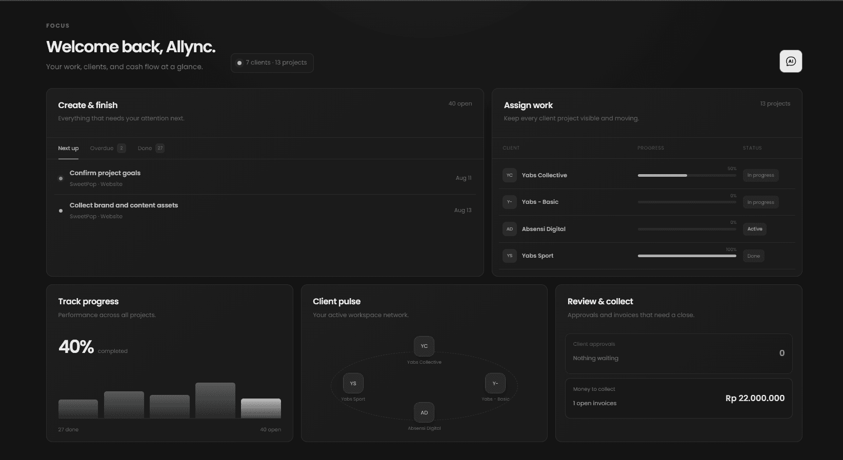Flowdesk AI Client Workspace product view 1
