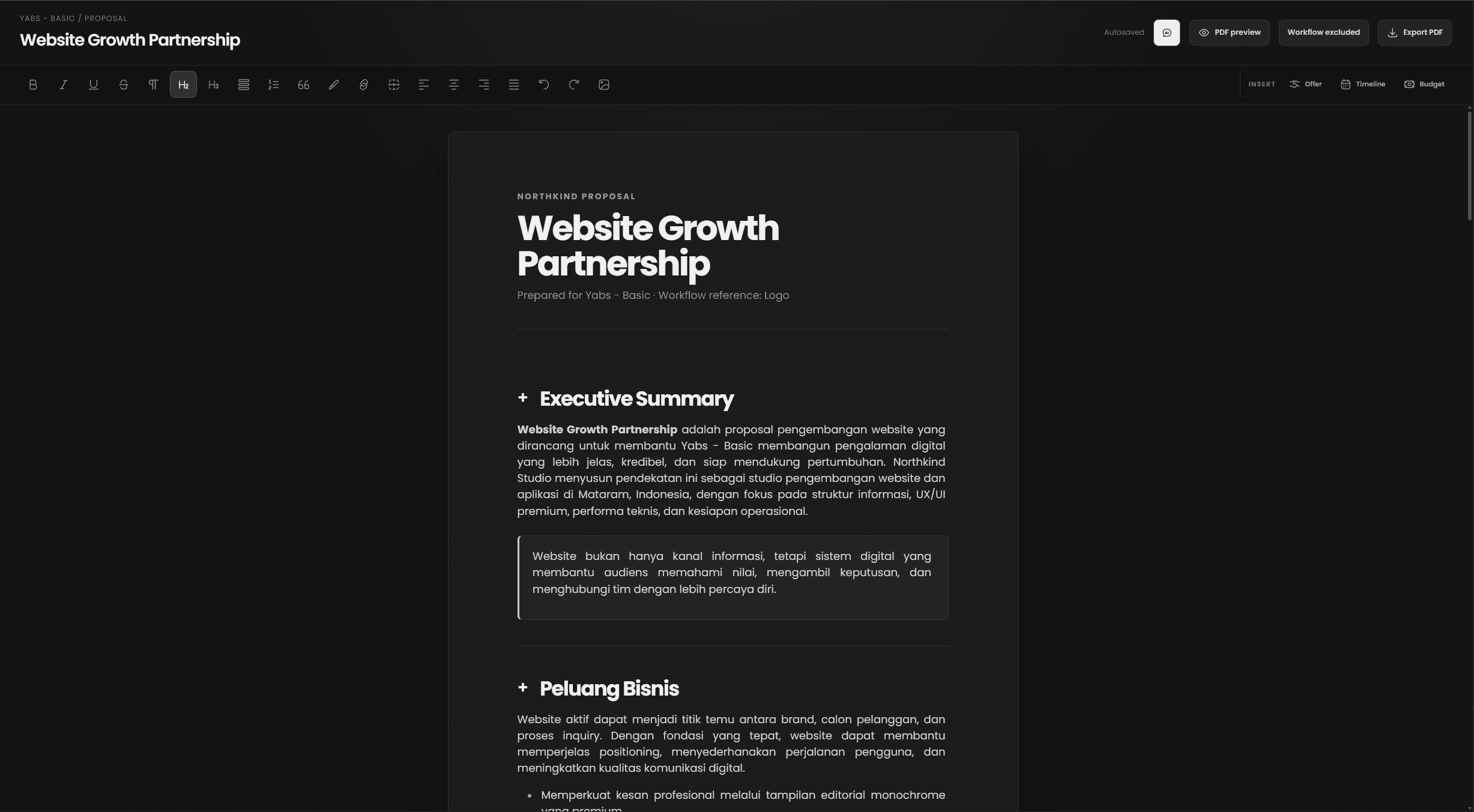 Flowdesk commercial proposal editor