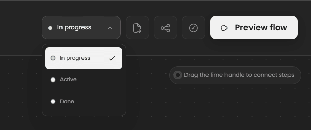 Flowdesk project status and preview controls
