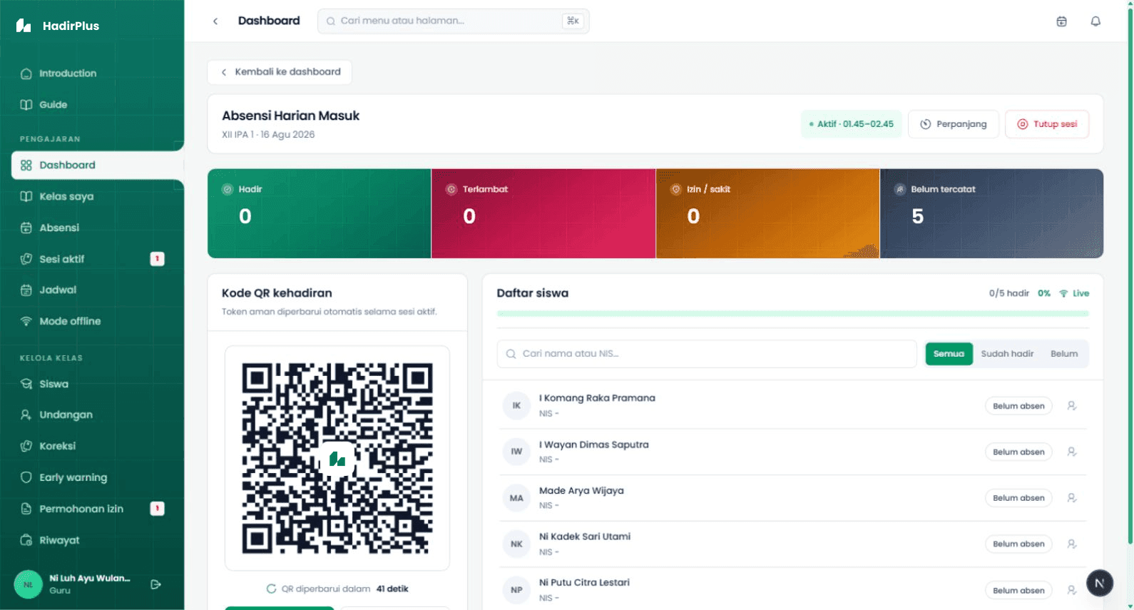 HadirPlus Attendance Platform product view 2