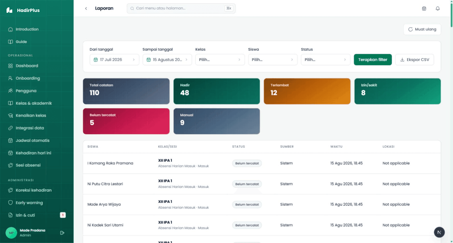 HadirPlus Attendance Platform product view 3