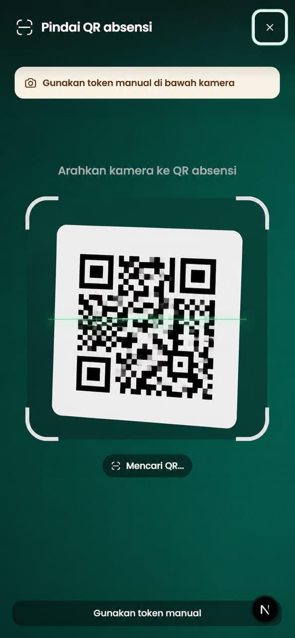 HadirPlus student QR scanning flow