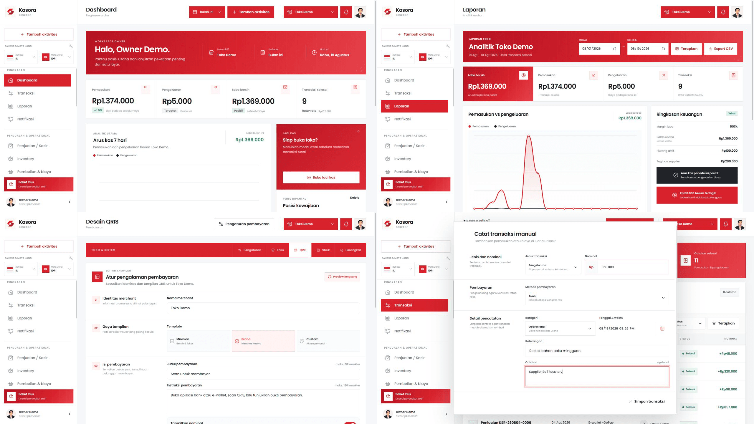 Kasora desktop product screen collection