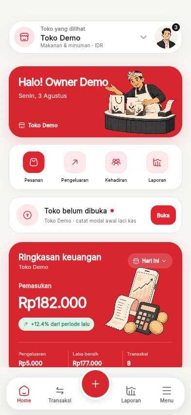 Kasora owner mobile home screen