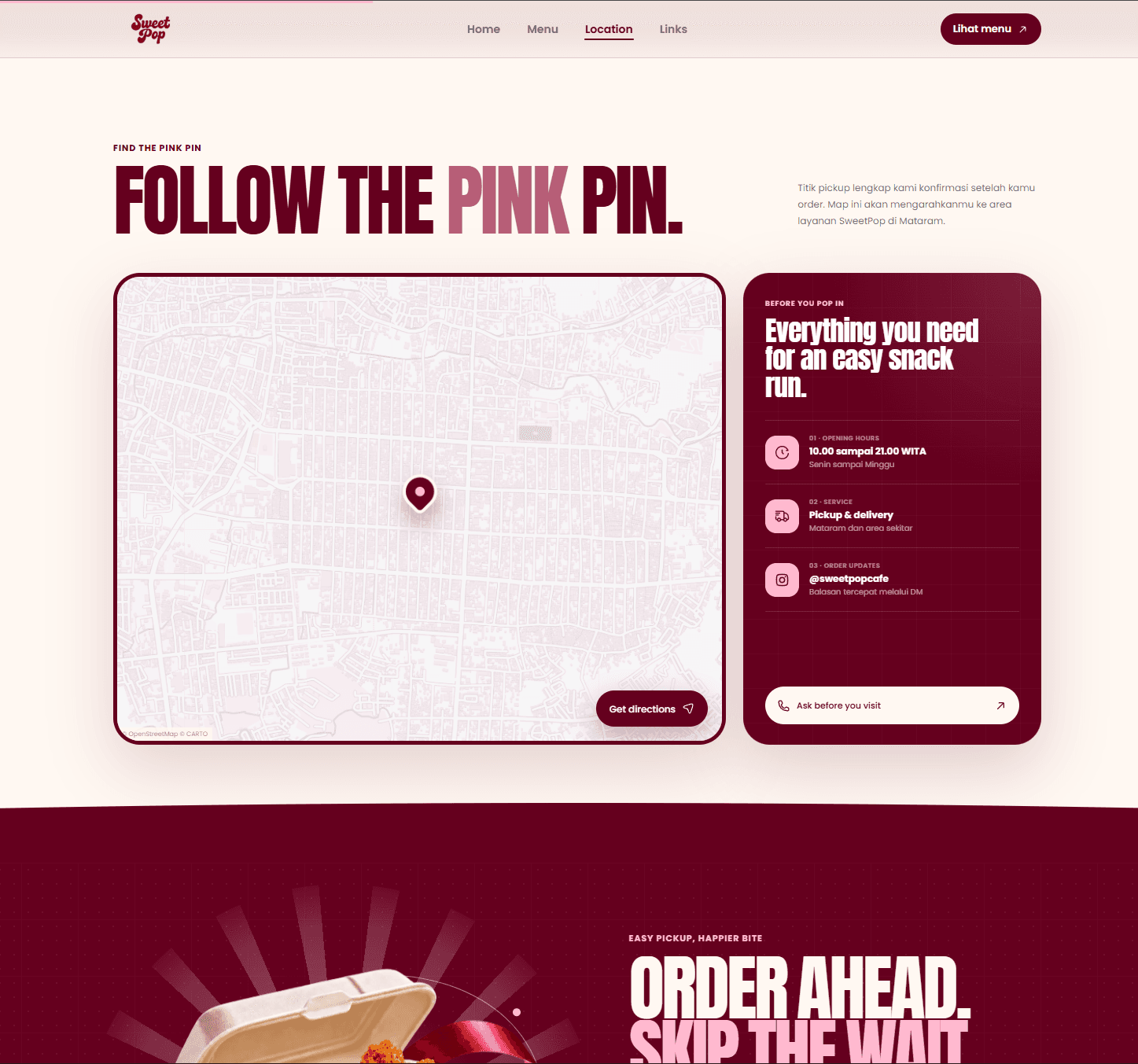 SweetPop Food Website product view 3