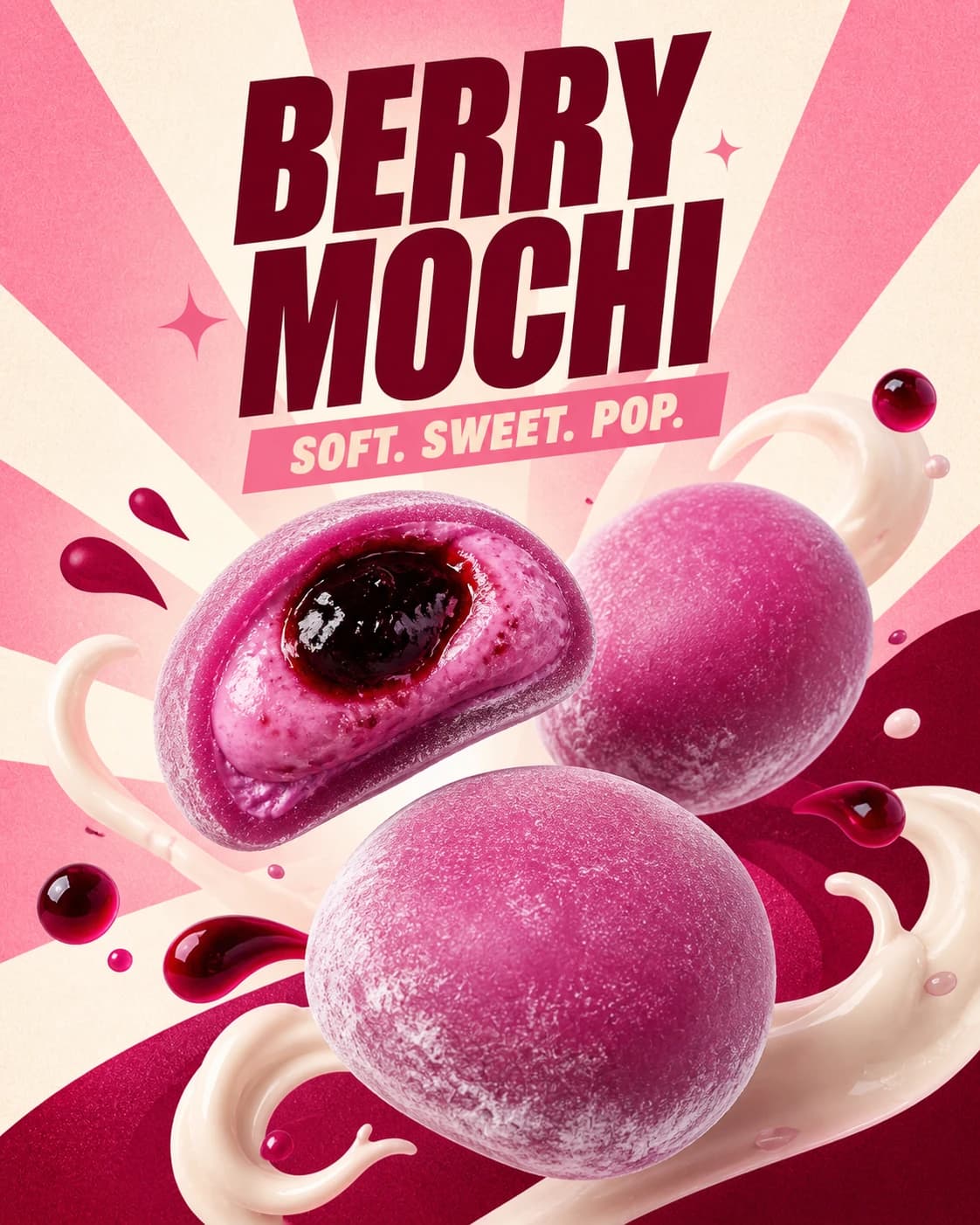 SweetPop Berry Mochi campaign poster