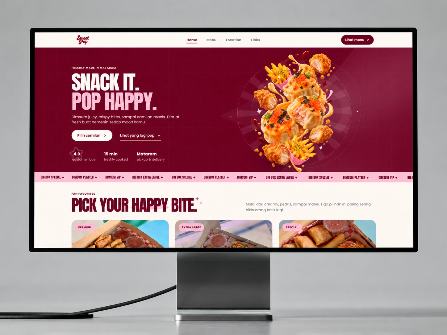 SweetPop — Brand kuliner & website pemesanan